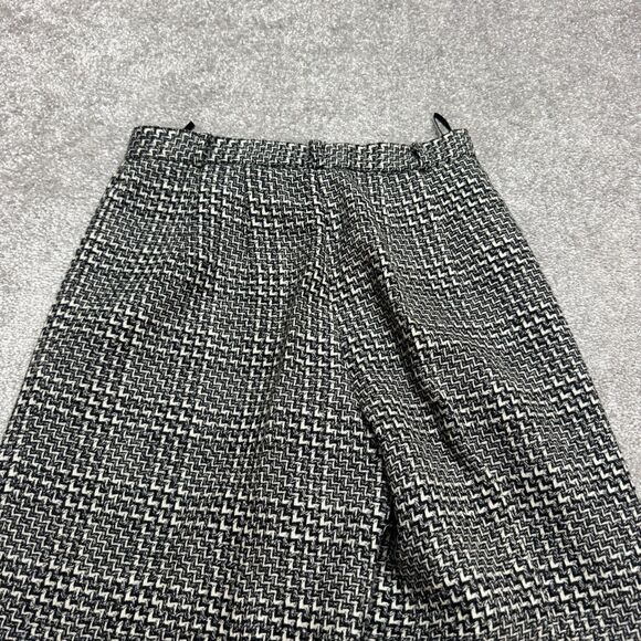 Vintage 90s Talbots Wool Wide Leg Dress Pants Trouser Womens 4 Houndstooth Tweed - Picture 4 of 13